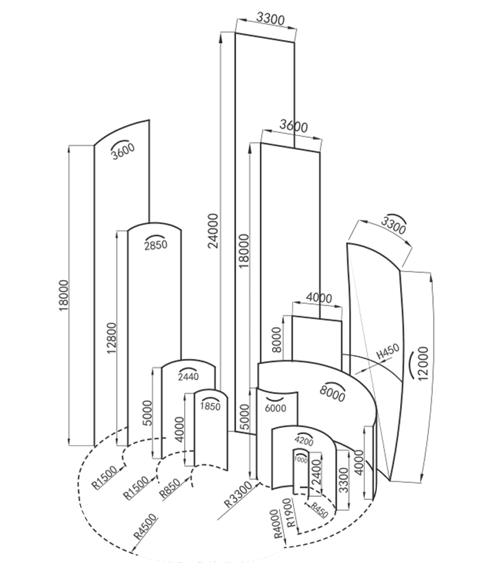 Aplicação de vidros processados